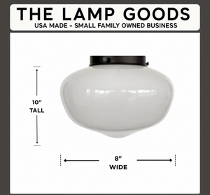 Modern Milk Glass Schoolhouse Pendant Light | 8" - The Lamp Goods