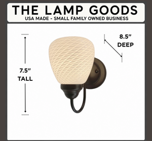 Modern 'Ribbon' 1970's Milk Glass WALL SCONCE Lighting - The Lamp Goods