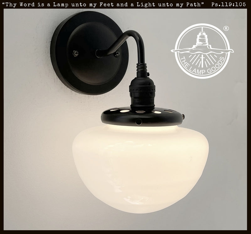 Opal Mushroom Milk Glass Wall Sconce Light by The Lamp Goods
