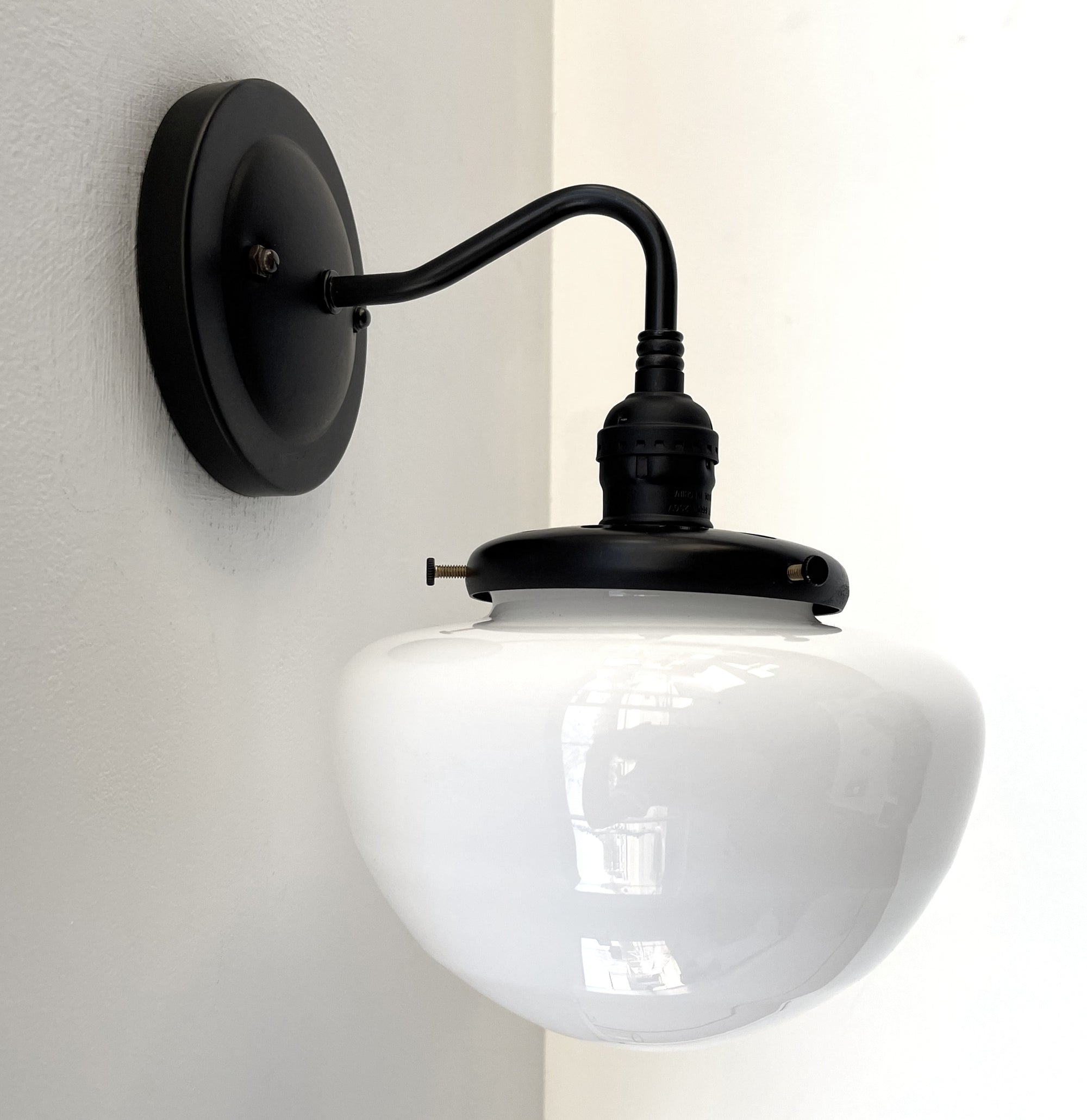 Opal Mushroom Milk Glass Wall Sconce Light