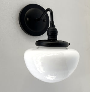 Opal Mushroom Milk Glass Wall Sconce Light