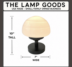 Mushroom Schoolhouse 7" Milk Glass Table Lamp Fixture