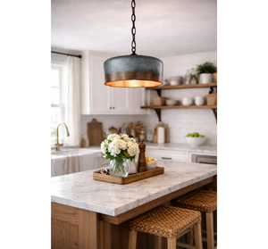 Old Barn Copper Band Galvanized Pendant Light - The Lamp Goods
