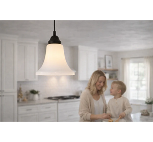 Opal Milk Glass Soft Bell Farmhouse Pendant