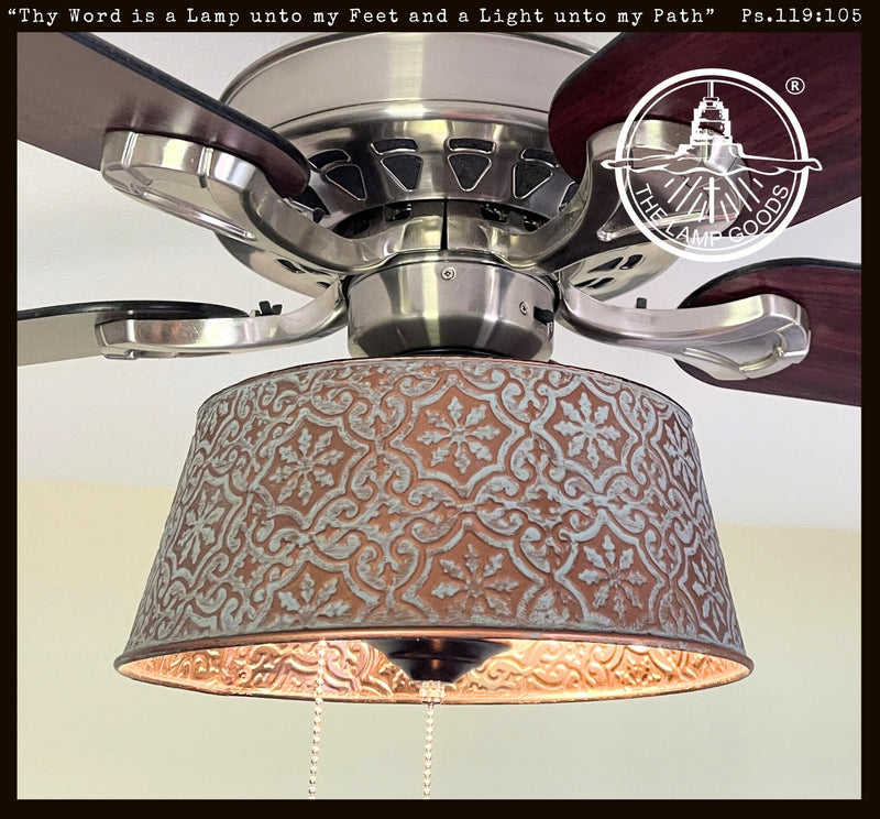Ornate Copper Ceiling Fan Light Kit Makeover Replacement - The Lamp Goods