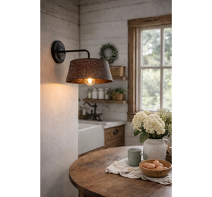Ornate Copper Custom 90 Degree Arm Wall Sconce - The Lamp Goods