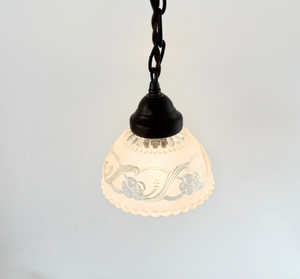 Petite Vintage Frosted Floral Vine Pendant