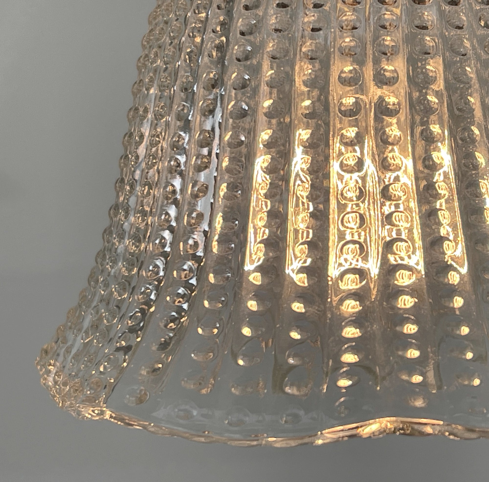 Petite Hobnail 1940's Glass Pendant Light