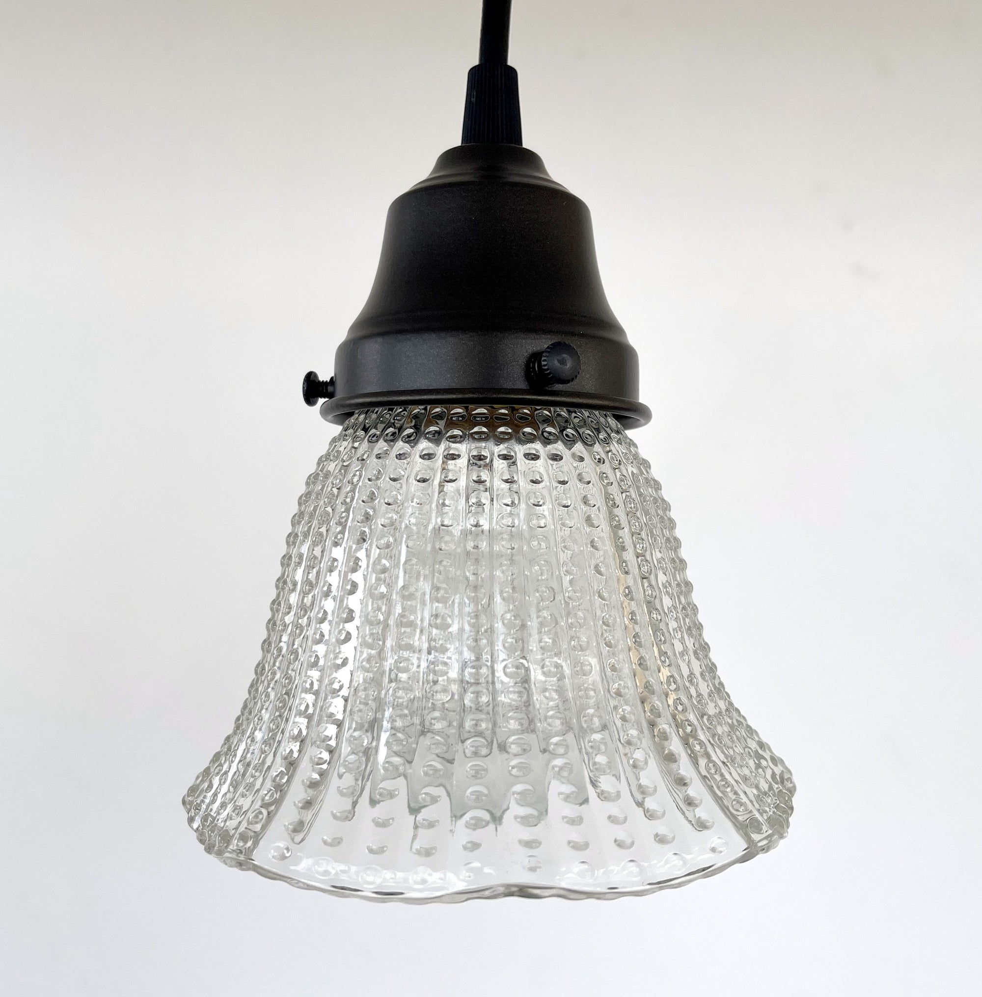 Petite Hobnail 1940's Glass Pendant Light