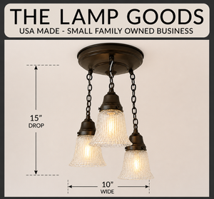 Petite Hobnail Clear Glass Ceiling Light Trio - The Lamp Goods