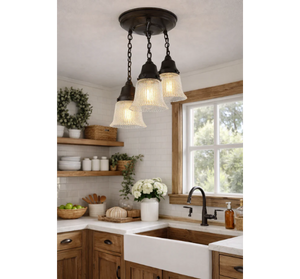 Petite Hobnail Clear Glass Ceiling Light Trio - The Lamp Goods