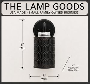 Petite Industrial Hexline Metal Wall Sconce - The Lamp Goods