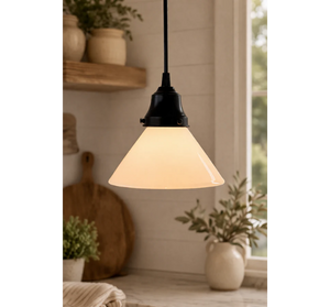 Petite Milk Glass Flare Pendant Light | 6.25" Width - The Lamp Goods