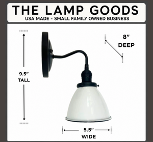 Petite White Enamel Farmhouse Wall Sconce Lighting