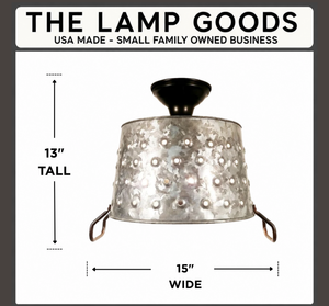 Pierced Wash Tub Ceiling Light Fixture