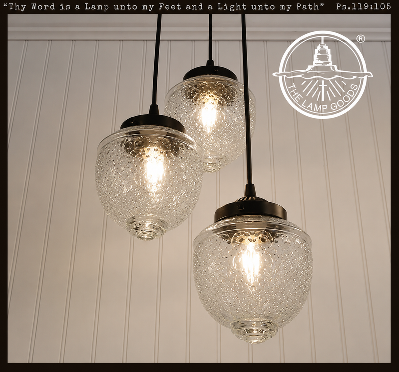 Acorn Glass Pendant Light Chandelier Trio
