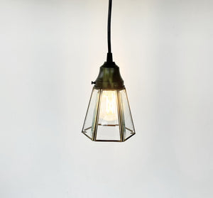 Clear Glass and Brass Wall Sconce
