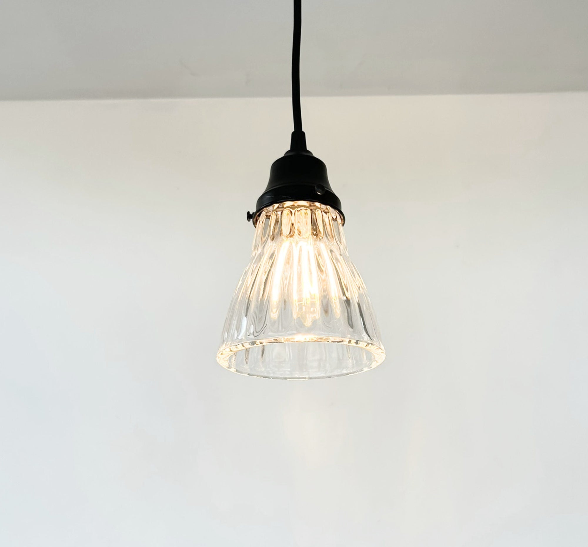 Thick Holophane Clear Glass Wall Sconce