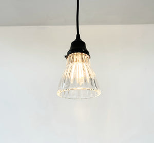 Thick Holophane Clear Glass Wall Sconce