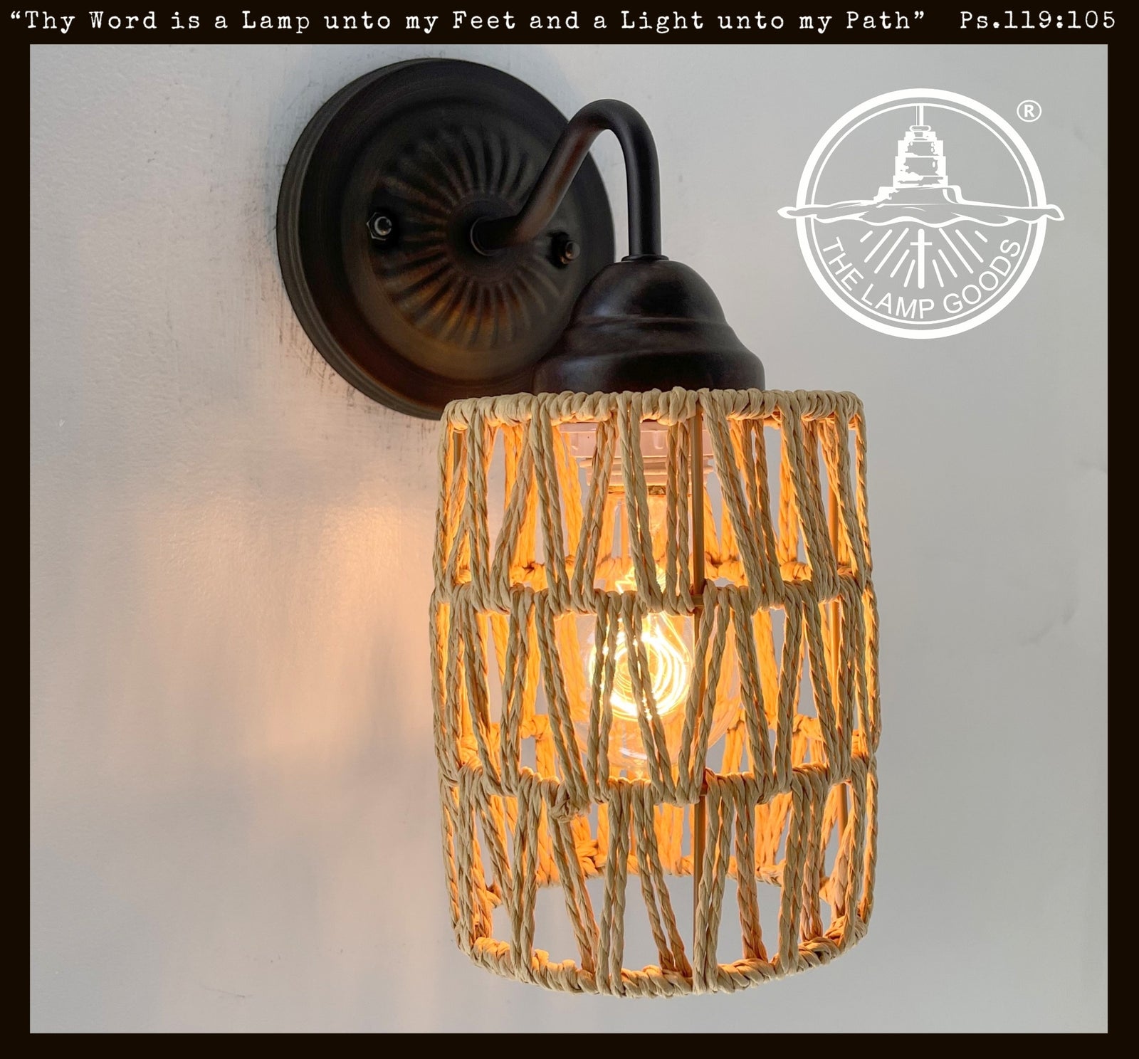 RATTAN COASTAL Bedroom Wall Sconce Light - The Lamp Goods