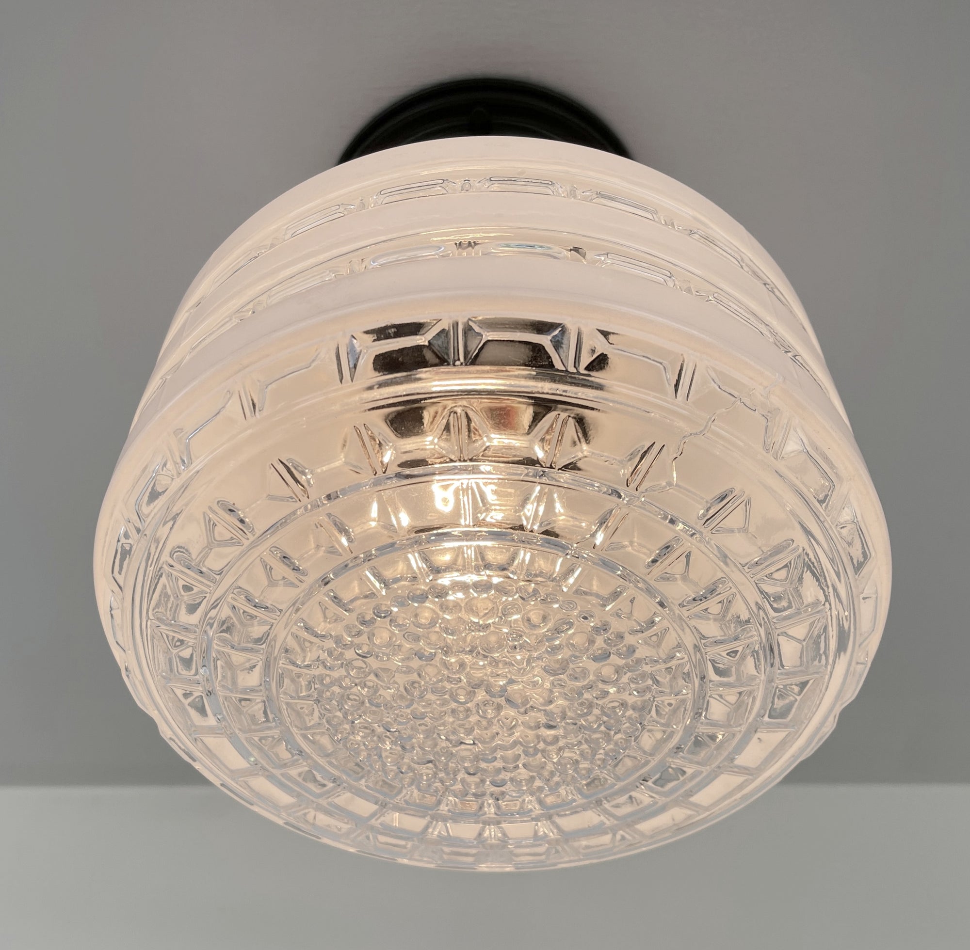 Retro Mid Century Regency Glass Ceiling Light