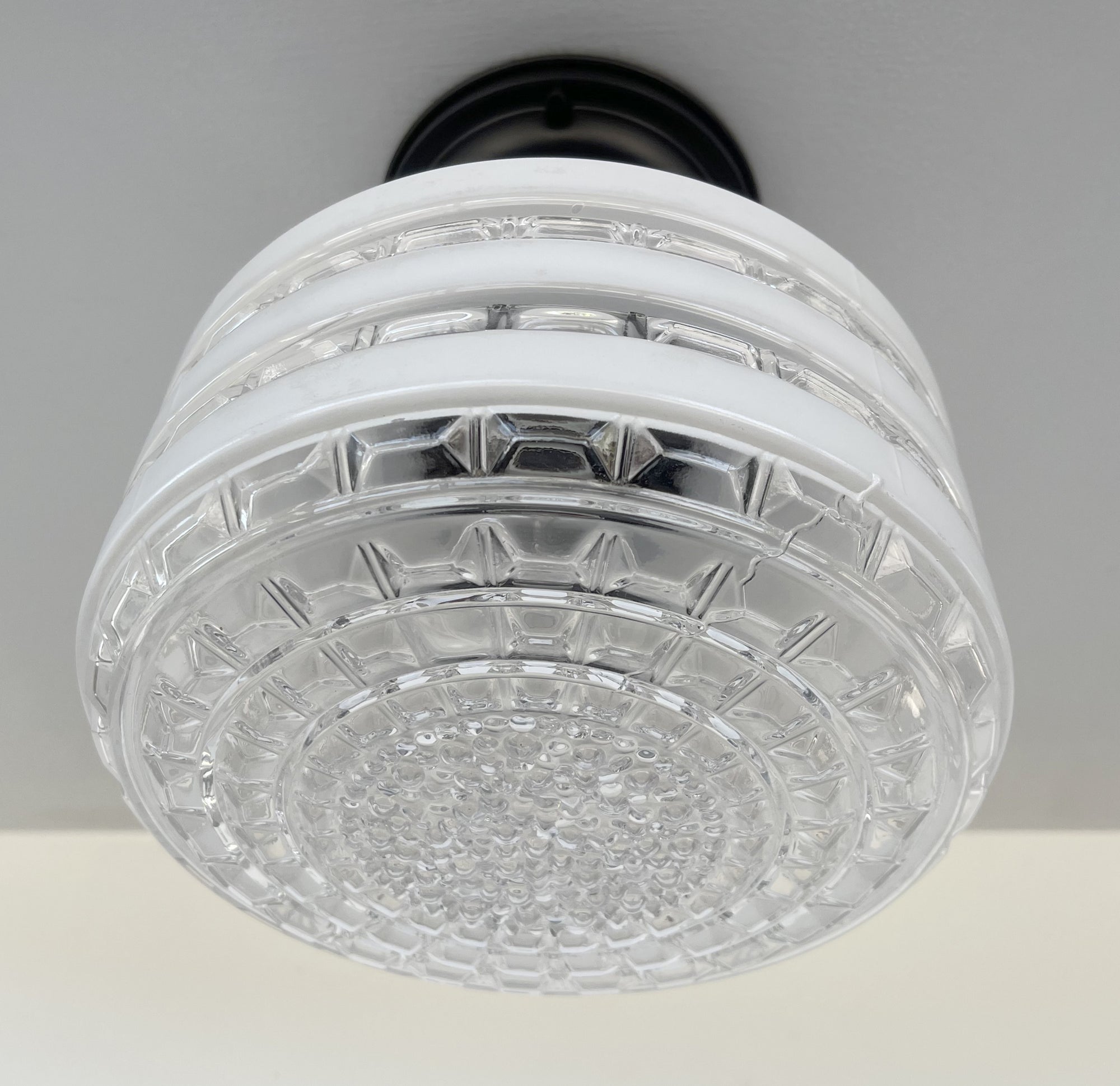 Retro Mid Century Regency Glass Ceiling Light