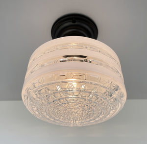 Retro Mid Century Regency Glass Ceiling Light