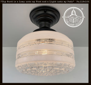 Retro Mid Century Regency Glass Ceiling Light