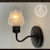 RETRO Etched Antique 1960's Glass Wall Sconce Light Fixture