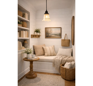 Ruffle Gold Banded Milk Glass Pendant - The Lamp Goods