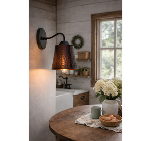 Rustic Hammered Copper Wall Sconce - The Lamp Goods