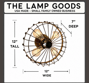 Rustic Industrial Cage Wall Light Fixture | 4 Bulb - The Lamp Goods