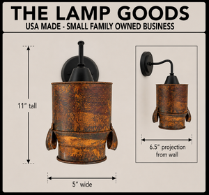 Rustic Weathered Milk Can Farmhouse Wall Sconce