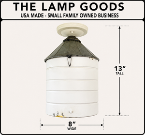 Rustic White Farmhouse Silo Ceiling Light
