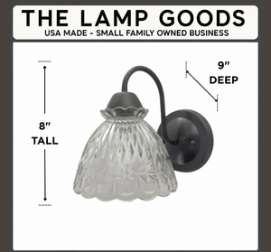 SCALLOPED CUT 1960's Glass Wall Sconce Light Fixture