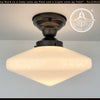 SPACE AGE 1940's Antique Milk Glass CEILING Light Retro Art Deco