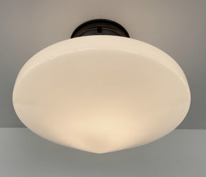 SPACE AGE 1940's Antique Milk Glass CEILING Light Retro Art Deco