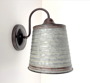 Corrugated Rustic Barn Metal Farmhouse Wall Light Fixture