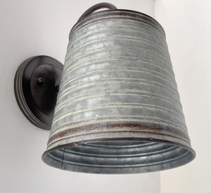 Corrugated Rustic Barn Metal Farmhouse Wall Light Fixture