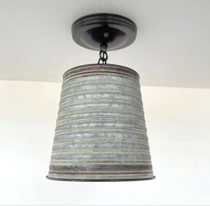 Corrugated Barn Metal Galvanized Rustic Pendant Light