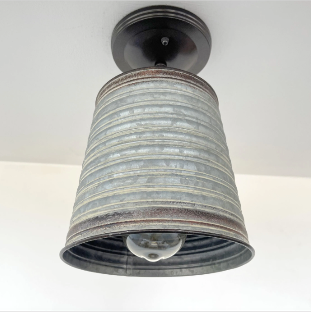 Corrugated Barn Metal Galvanized Rustic Pendant Light