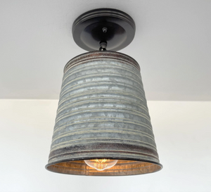 Corrugated Barn Metal Galvanized Rustic Pendant Light