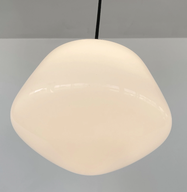 Large Handsome 1930's DOMED Vintage Milk Glass PENDANT Light