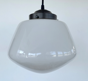 Large Handsome 1930's DOMED Vintage Milk Glass PENDANT Light