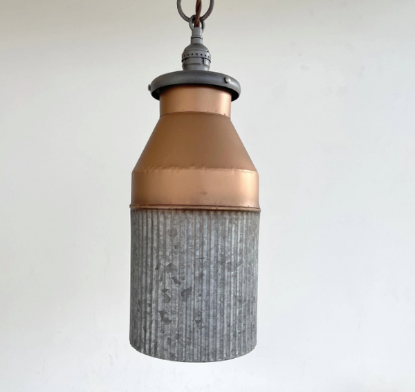 Rustic COPPER Farmhouse MILK CAN Barn Pendant Light Fixture - The Lamp ...