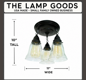 Seeded Glass Ceiling LIGHT Chain Trio