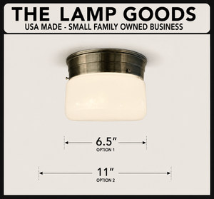 Simple Cottage Opal Schoolhouse Drum Ceiling Light