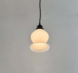 Single Vintage Milk Glass Heavy Bell Pendant