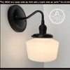Small Schoolhouse Antique Milk Glass Wall Sconce Light