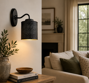 Small Industrial Hexline Metal Bronze Accent Wall Sconce - The Lamp Goods